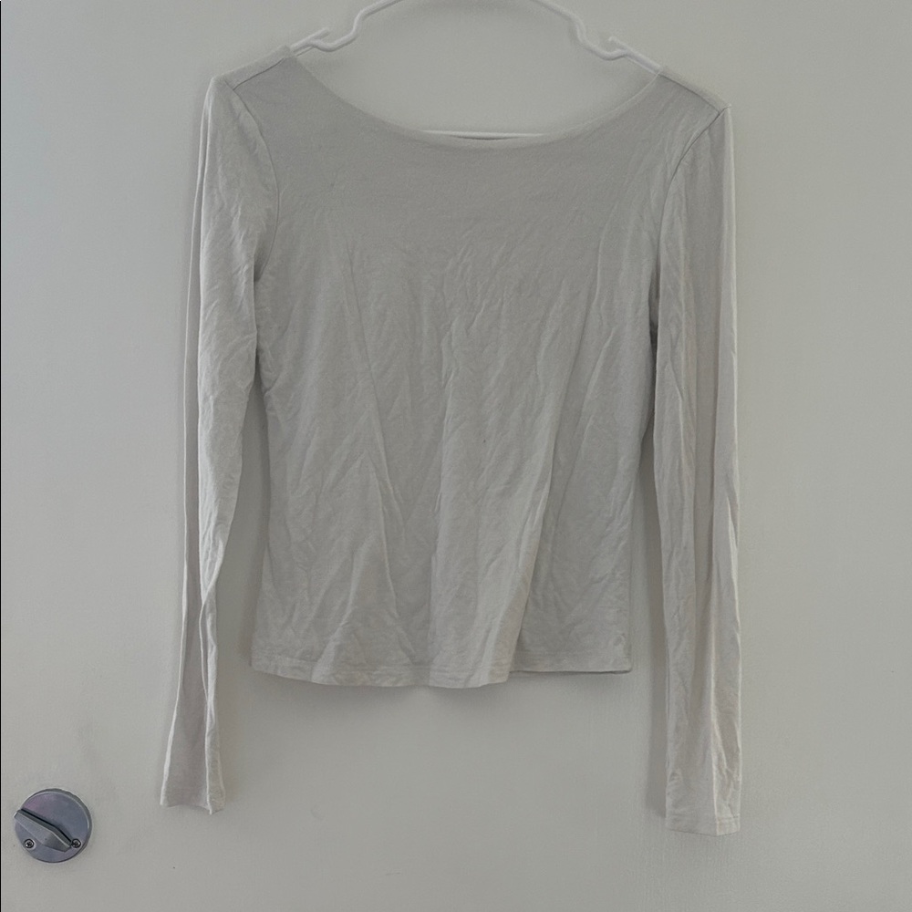Chic Cream Long Sleeve Women's Blouse